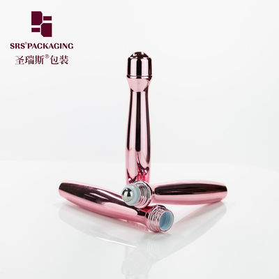 SRS8447-15ML Botella de rodillo PETG de oro rosa brillante para el envase de suero para ojos