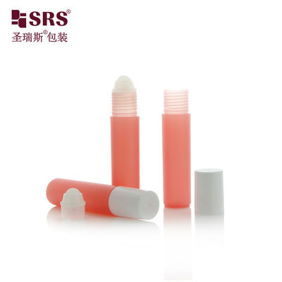 Botella roll-on de PP blanco de 10 ml con acabado mate esmerilado para aceite esencial