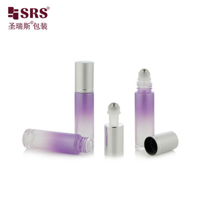 Botella aplicadora de rodillo de vidrio cilíndrico de aceite de perfume BLPM-10ML con bola de acero