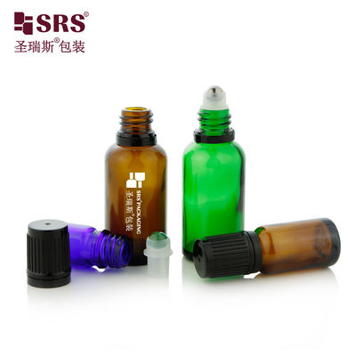 Contenedor de vidrio para aceite esencial BLPF-30ML con bola rodante y tapa con precinto de seguridad