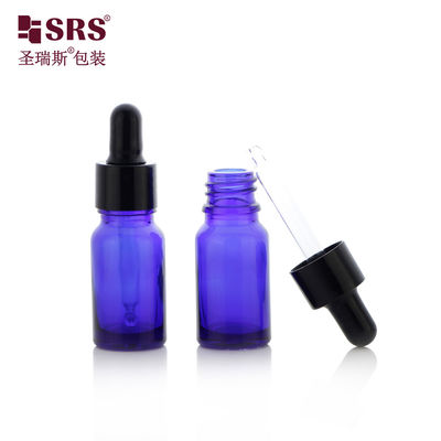 D001-20ml Venta al por mayor de vidrio cosmético de color azul a prueba de rayos UV Botella de goteo de aceite esencial para cuidado personal Embalaje farmacéutico