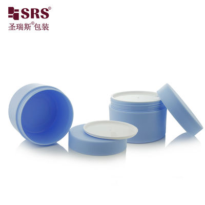 SRSJK-150g Matt Blue PP Jar de plástico de doble pared reciclado para envases de cuidado del cabello