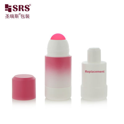 RPPE(P) -75 ml de tapa de tornillo redondo vacío de tipo gradiente de color rosa enrollar en la botella para gel calmante con bola de plástico rosa