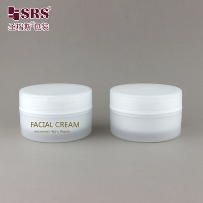SRSJK-100g Tarro Esmerilado Mate con Acabado Mate con Tarro Interior Blanco de Plástico PP con Tapa para Cosméticos de Bálsamo Limpiador