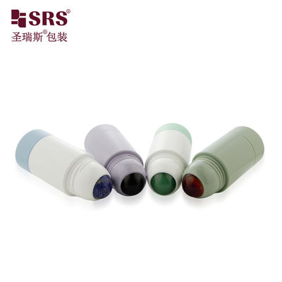 Envase de rollo primario recargable en botella con bola de piedra natural para contener el aplicador antitranspirante 50 ml de capacidad