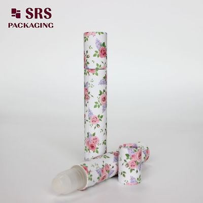 Botella roll-on cosmética vacía SRS de plástico de 15 ml con embalaje de papel