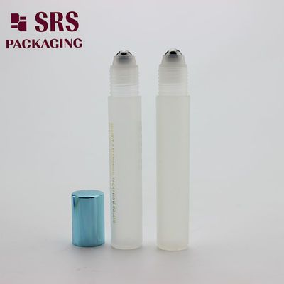 SRS vacía la botella de bola de rodillo de plástico escarchada cosmética de 15 ml para crema para los ojos