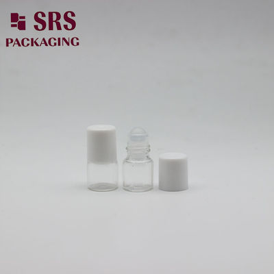 SRS mini perfume cosmético vacío botella de rodillo de vidrio transparente de 1 ml