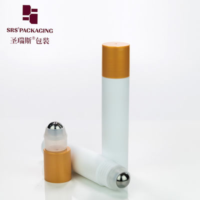 Botella roll-on de bola de acero con tapón de plástico de 35 ml para muestreo, cualquier color, acabado brillante