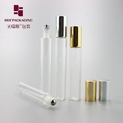 Los productos comunes despejan el rollo de cristal vacío del perfume de 8ml 10ml en la botella con la tapa de aluminio dorada