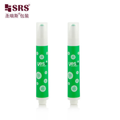 Botella roll-on de crema para ojos AY-15ML con bomba sin aire, etiqueta verde