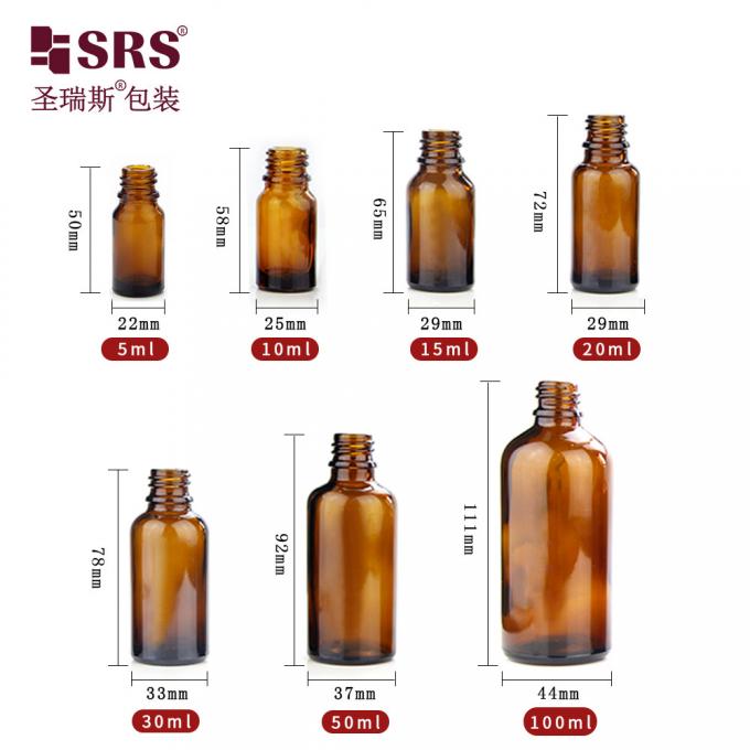 Botella cuentagotas de vidrio cilíndrica vacía de 15 ml para medicina infantil 1